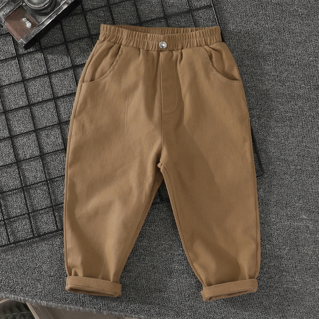 Quần Dài cotton Trơn Thời Trang Xuân Thu Hàn Quốc Mới Cho Bé Trai