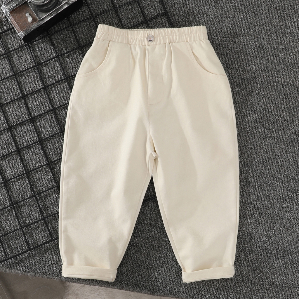 Quần Dài cotton Trơn Thời Trang Xuân Thu Hàn Quốc Mới Cho Bé Trai