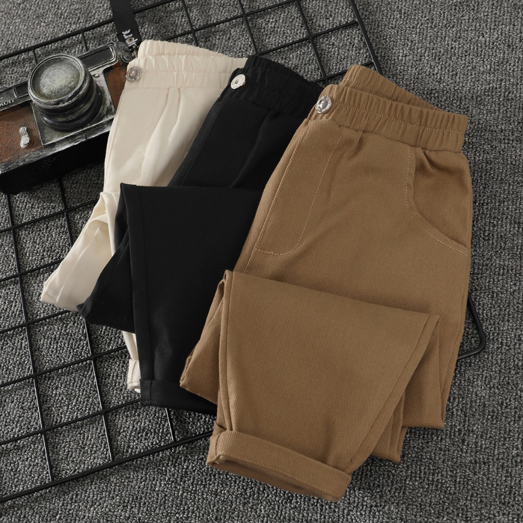 Quần Dài cotton Trơn Thời Trang Xuân Thu Hàn Quốc Mới Cho Bé Trai