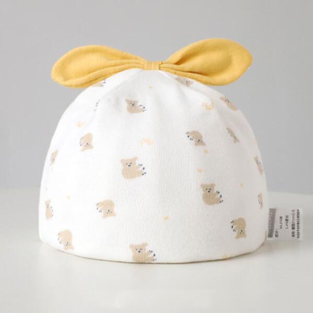 Mũ cotton Chấm Bi Đính Hoa Chất Lượng Cao Thời Trang Xuân Thu Cho Bé Sơ Sinh Từ 0-3 Tháng Tuổi