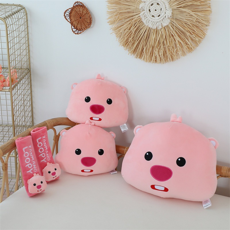 Thú Nhồi Bông  Hình Chim Cánh Cụt Màu Hồng Gấu bông Loopy Gối ôm Hải Ly Dễ Thương Cho Trẻ Em Người Lớn WHYME