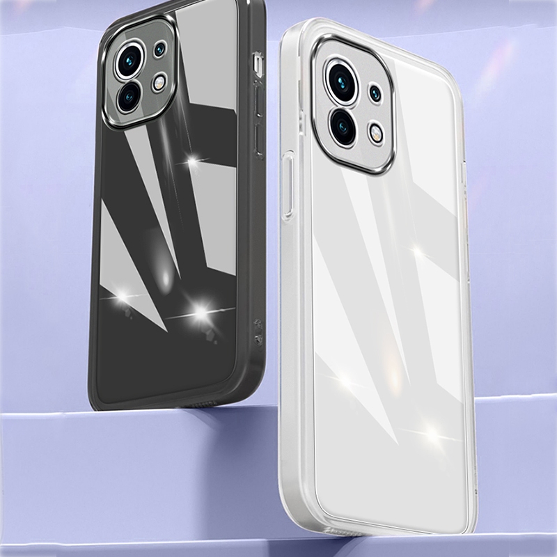 Ôp Điện Thoại Silicon Dẻo Trong Suốt Kèm Miếng Dán Bảo Vệ Camera Cho xiaomi mi 13 12 11 lite 5g ne 13t 12t 11t pro Ốp