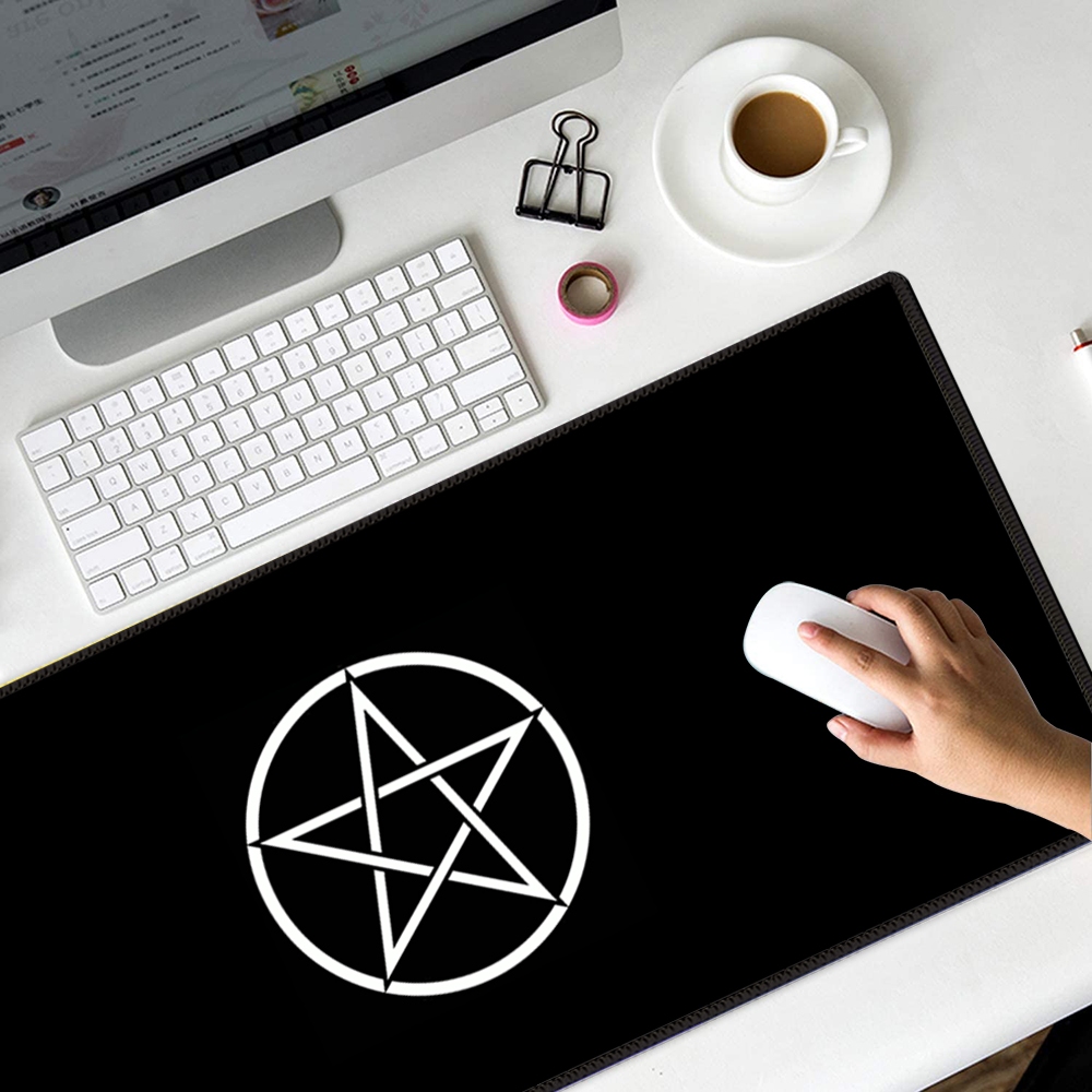 Tấm Lót Chuột Và Bàn Phím Máy Tính Hình Ngôi Sao Năm Cánh Màu Đen