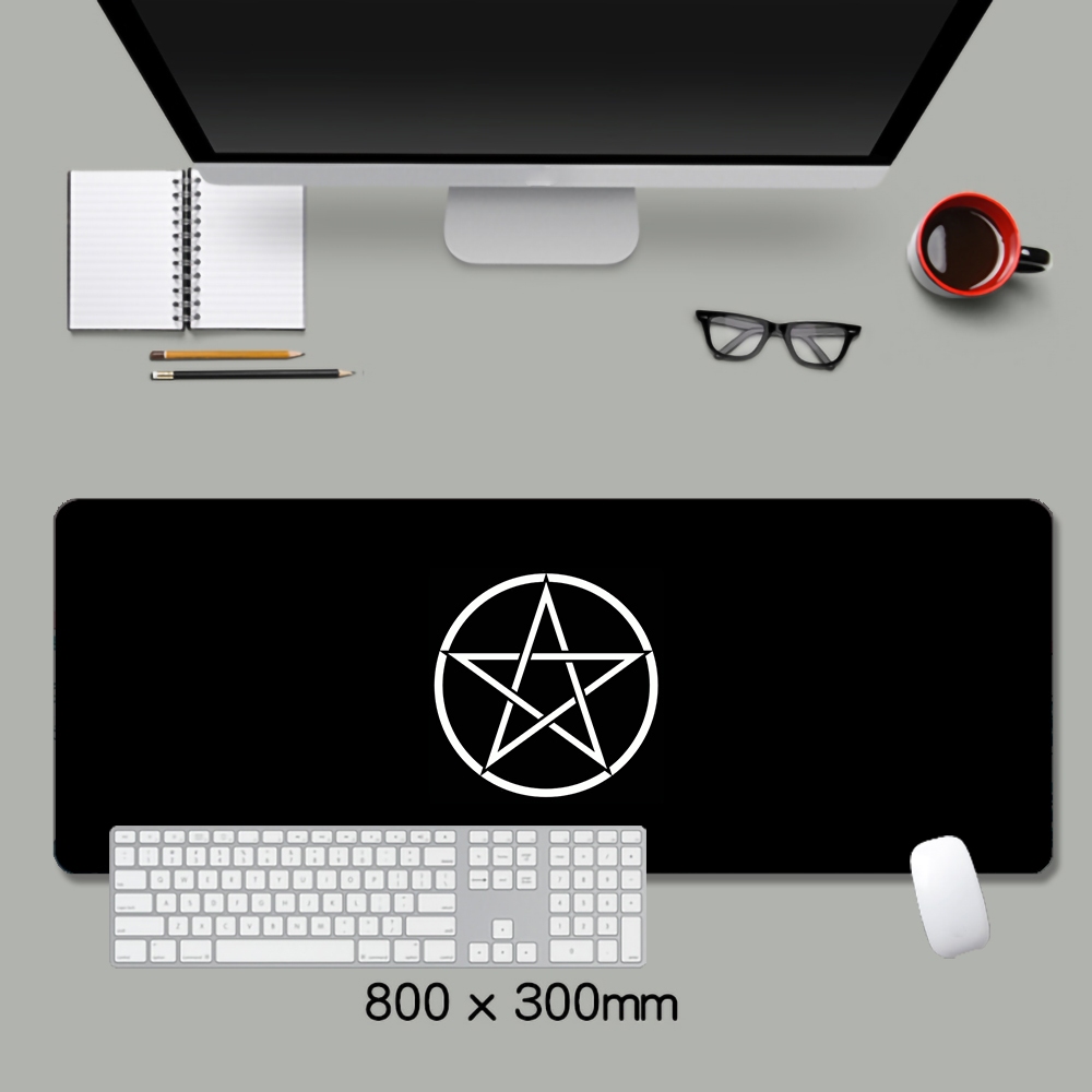 Tấm Lót Chuột Và Bàn Phím Máy Tính Hình Ngôi Sao Năm Cánh Màu Đen