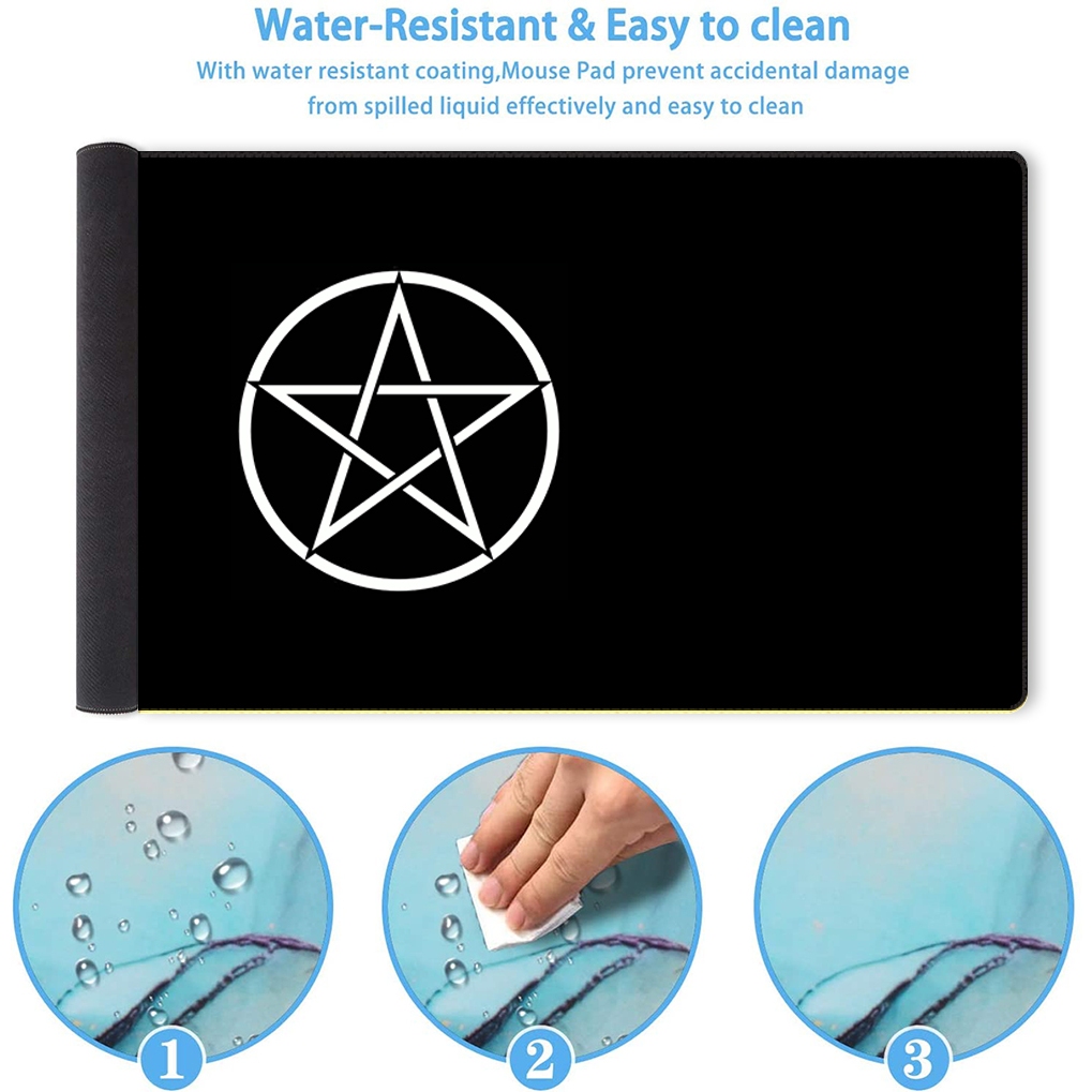 Tấm Lót Chuột Và Bàn Phím Máy Tính Hình Ngôi Sao Năm Cánh Màu Đen