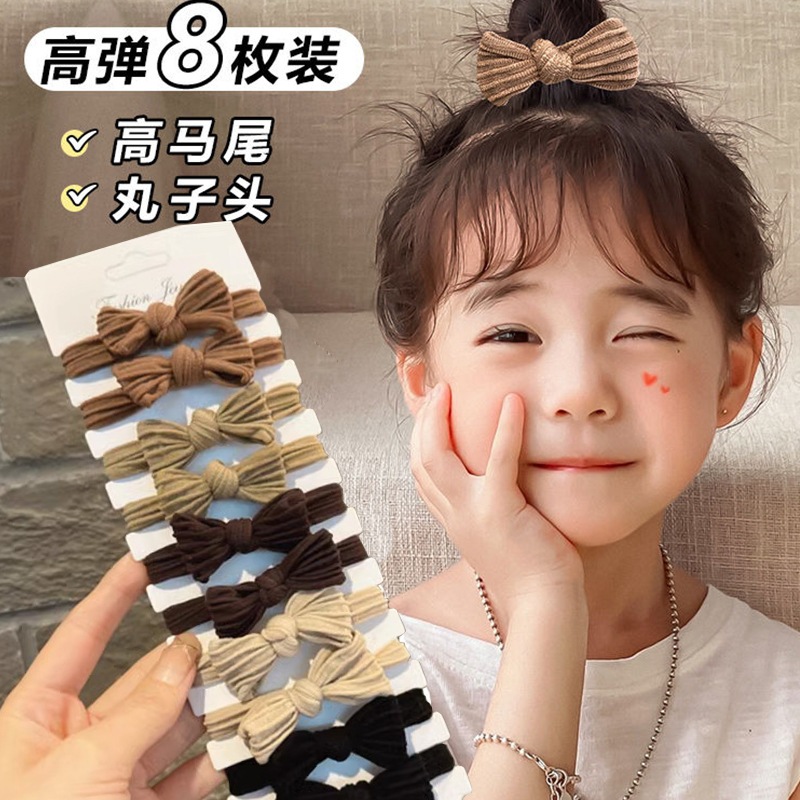 Dây buộc tóc co giãn phối nơ ruy băng thời trang thu đông phong cách Hàn Quốc cho nữ