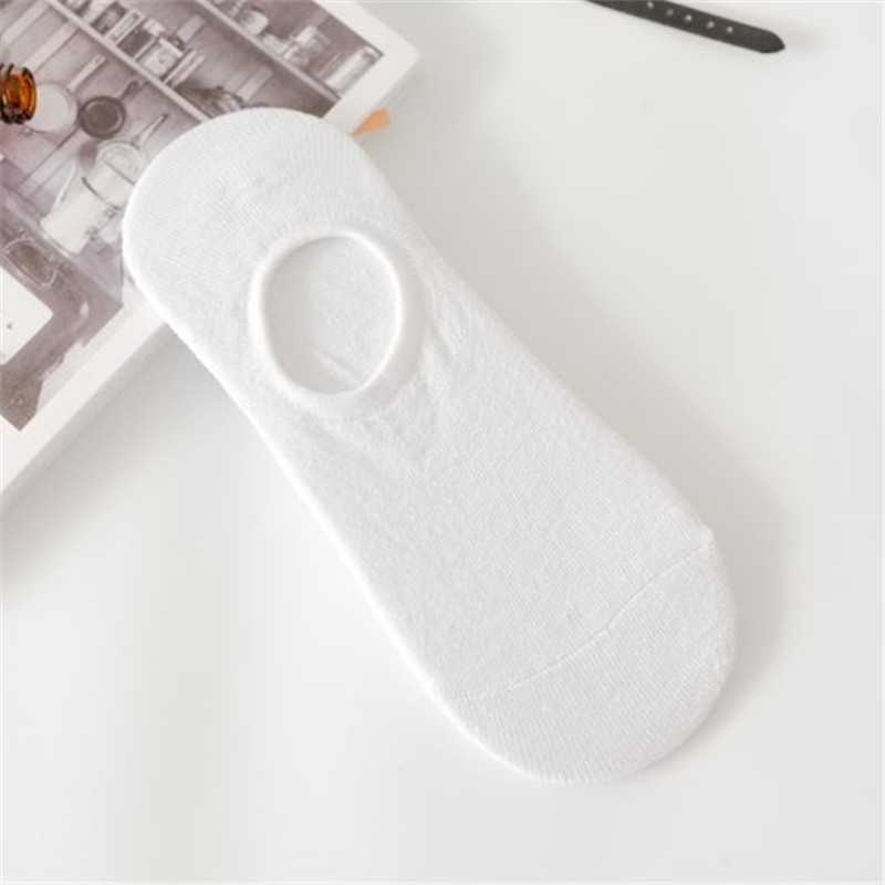 Vớ Thuyền cotton silicone Cổ Thấp Màu Trơn Chống Trượt Cho Nam