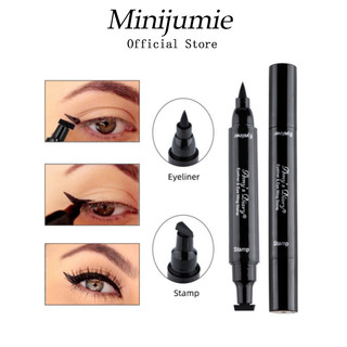 Minijumie bút kẻ mắt nước 2 đầu nhấn đuôi mắt lâu trôi chống thấm nước thiết kế 2 trong đầu tiện dụng