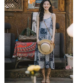 Đầm maxi Sát Nách Hoạ Tiết In Phong Cách Bohomian Mới