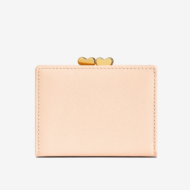 Seagloca Ví Da pu Ngắn Gấp Ba Thời Trang Hàn Quốc Đơn Giản Ngọt Ngào Dành Cho Bạn Nữ