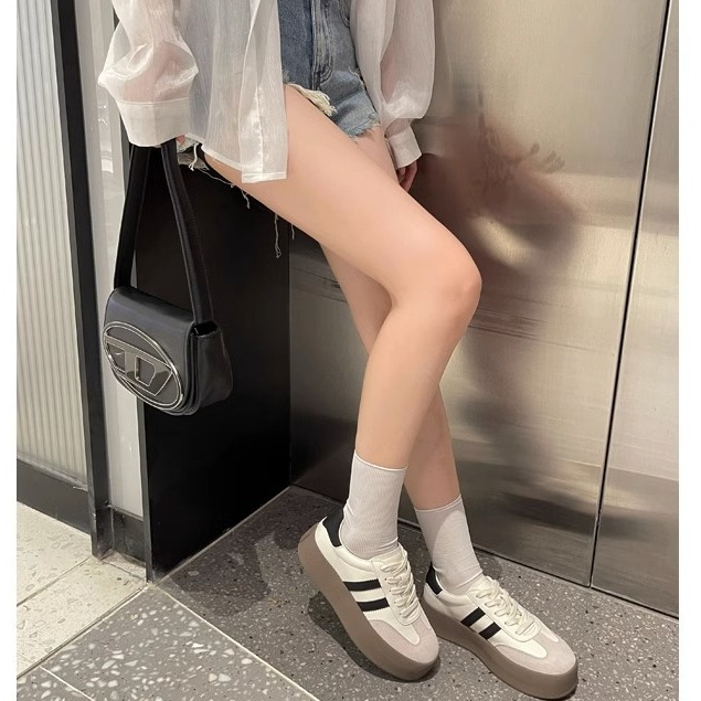 Giày Thể Thao Da Thật Đế Dày Thời Trang Mùa Thu Cho Nữ