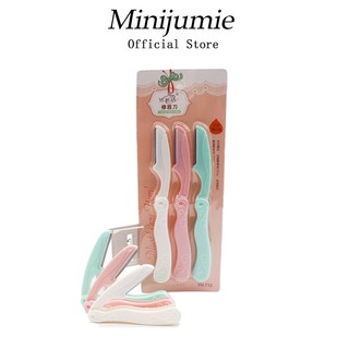Minijumie Bộ 3 Dao Cạo Lông Mày Bằng Thép Không Gỉ Tiện Dụng