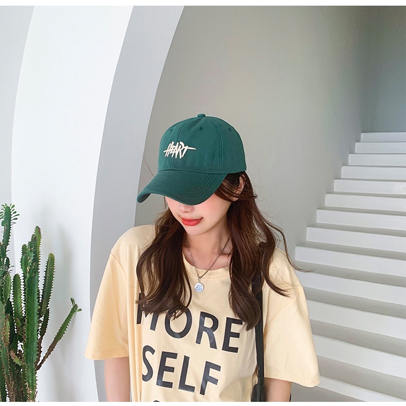 Mũ Lưỡi Trai Vải Kaki Mềm Mại Hình Trái Tim Thời Trang Cho Nam Và Nữ