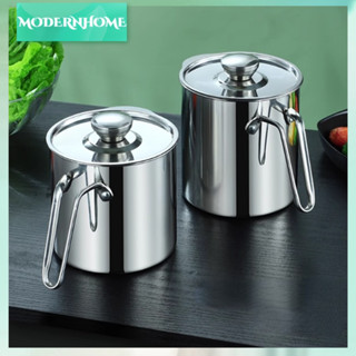 ModernHome Nồi lọc dầu bằng thép không gỉ có tay cầm Hộp đựng mỡ nhà bếp để nấu chiên