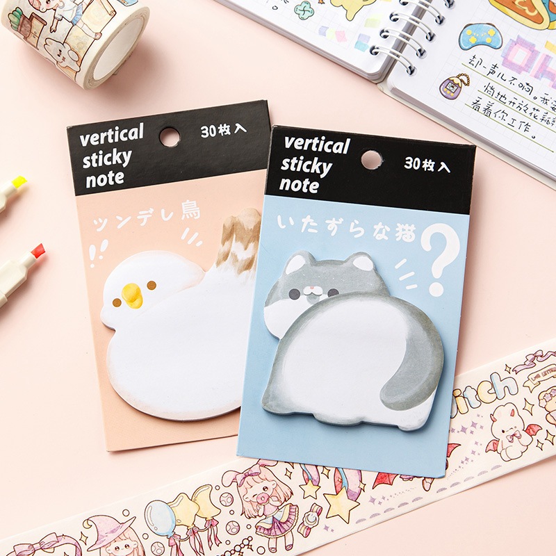 Set 30 Tấm Nhãn Dán Ghi Chú Ghi Chú Họa Tiết Hoạt Hình Dễ Thương