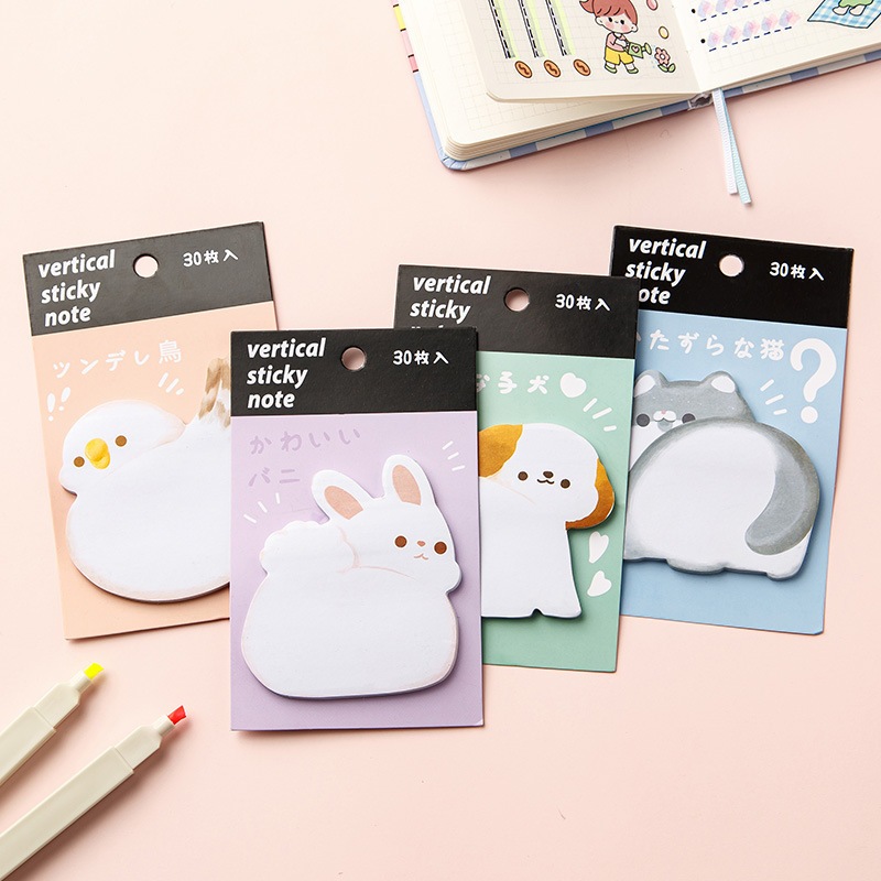 Set 30 Tấm Nhãn Dán Ghi Chú Ghi Chú Họa Tiết Hoạt Hình Dễ Thương