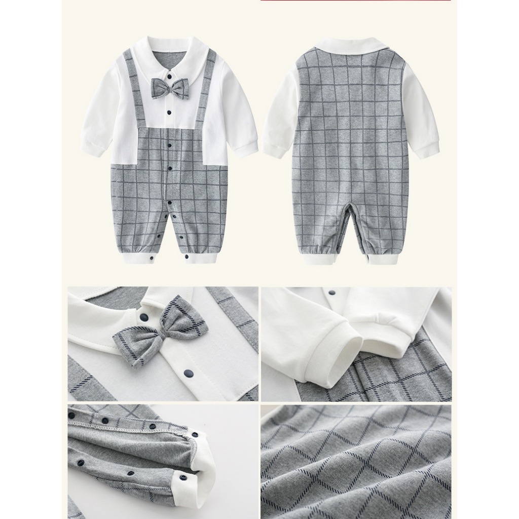 Áo liền quần Luckycandy dài tay phong cách thời trang cho bé