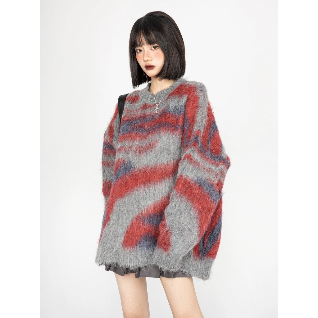 YOUTANG Áo sweater Chui Đầu Cổ Tròn Dáng Rộng Phong Cách Giáng Sinh Đơn Giản Mùa Thu Cho Nam Và Nữ