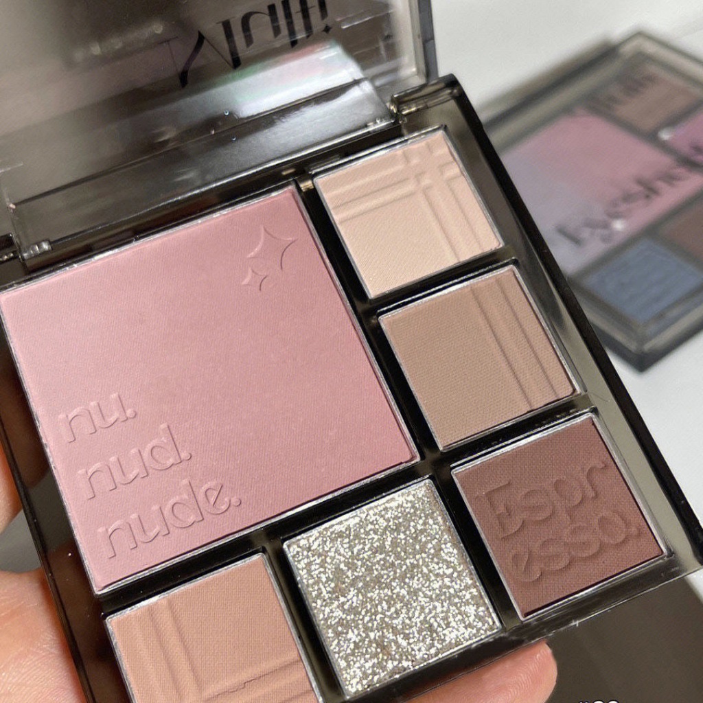 Bảng Phấn Trang Điểm Mắt Tạo Khối Má Hồng 6 Màu Lấp Lánh Có Chất Lì Dành Cho Trang