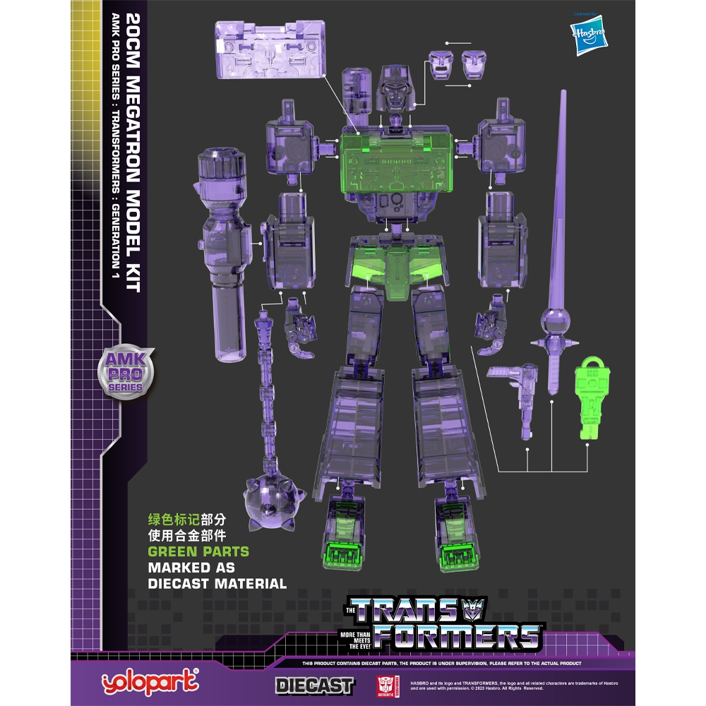 YOLOPARK Transformers: Generation 1 Megatron Model Kit-20cm