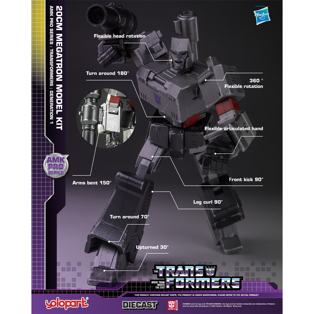 YOLOPARK Transformers: Generation 1 Megatron Model Kit-20cm