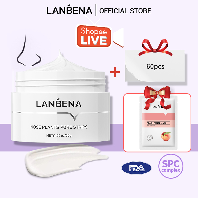 [Shopee Live] Mặt Nạ Lột Mụn Đầu Đen Lanbena Làm Sạch Sâu Cho Da Dầu Chăm Sóc Da Hiệu Quả 30g