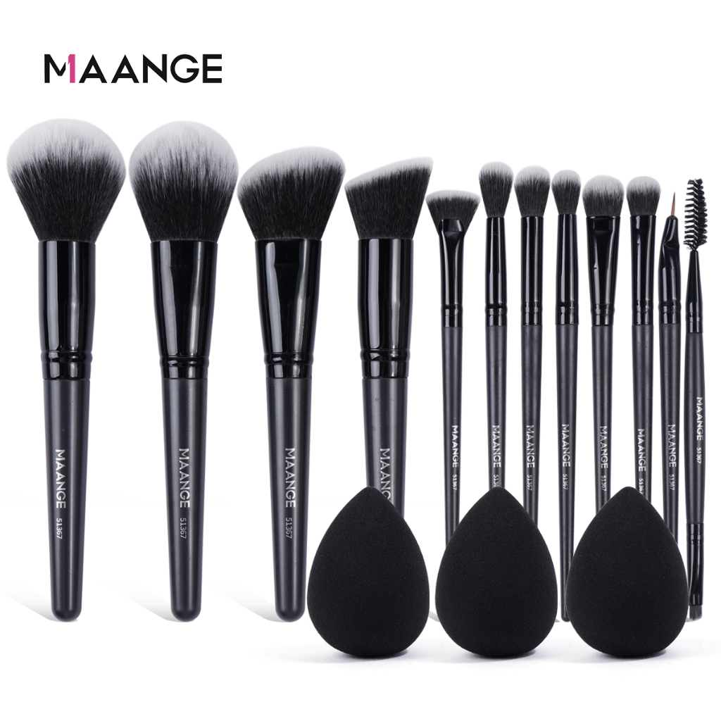 Maange set 12 Cọ Trang Điểm Chuyên Nghiệp Cho Người Mới Bắt Đầu Bột xốp