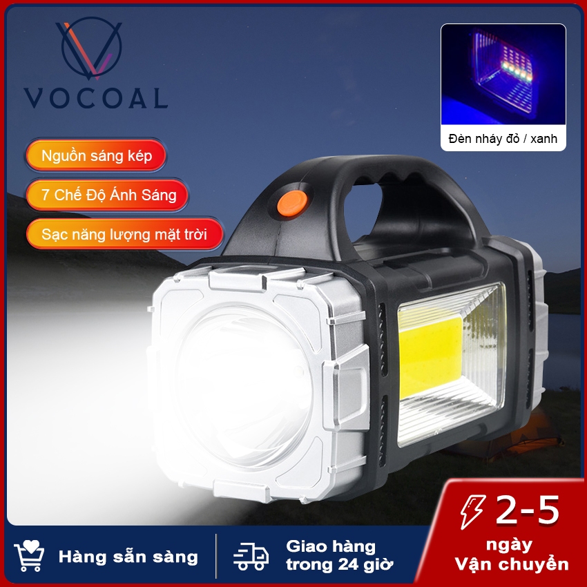 Vocoal Đèn Pin Sử Dụng Năng Lượng Mặt Trời Chống Thấm Nước Sạc usb