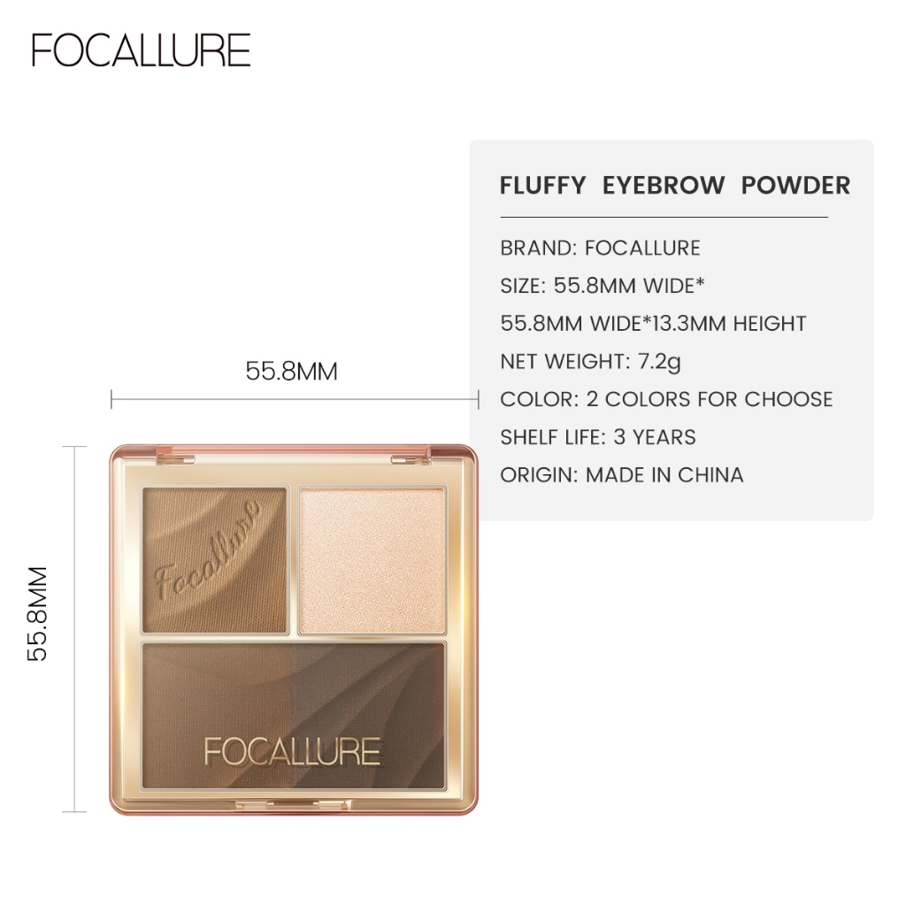 Focallure #Bảng Phấn Trang Điểm Lông Mày Đa Năng Màu Hổ Phách Chống Thấm Nước Lâu Trôi