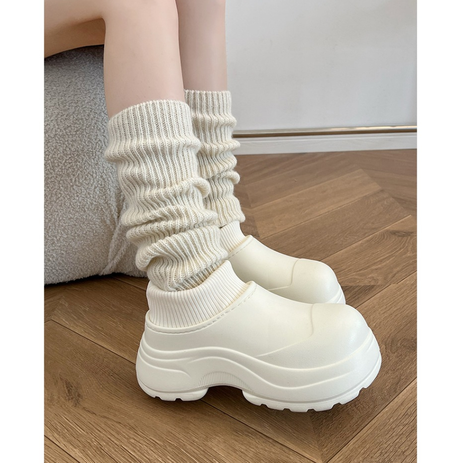 Giày Bốt Cotton Đi Tuyết Chống Nước Giữ Ấm Dép Bông Đi Trong Nhà Đế Dày Tăng Chiều Cao Thời Trang Mùa Đông Cho Nữ