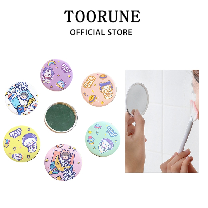 Minijumie Gương Mini Tròn Cầm Tay Hoạ Tiết Gấu Thỏ Dễ Thuơng Gương Soi Mini 1 Mặt Hoạt Hình Nhỏ Gọn