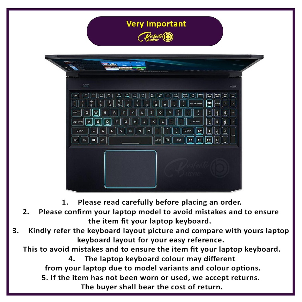 Miếng dán bảo vệ bàn phím bằng silicon cho laptop Acer Nitro 5 AN515-42 52 AN515 42 51 51ez 51by 791p 15.6