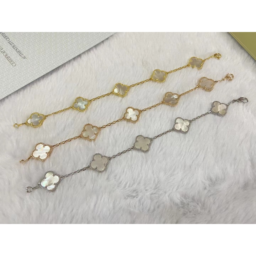 Vòng Tay vca van cleef & arpels Năm Vỏ Sò Trắng