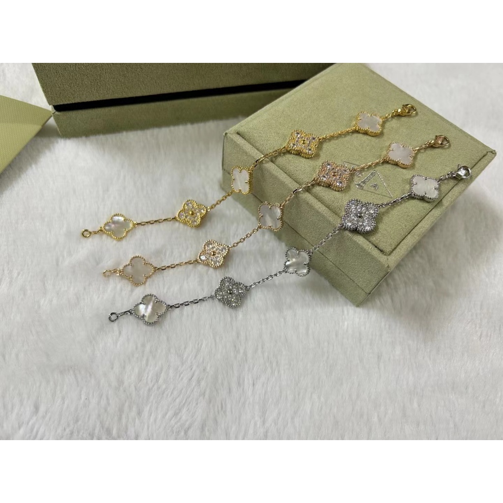 Vòng Tay vca van cleef & arpels Năm Vỏ Sò Trắng