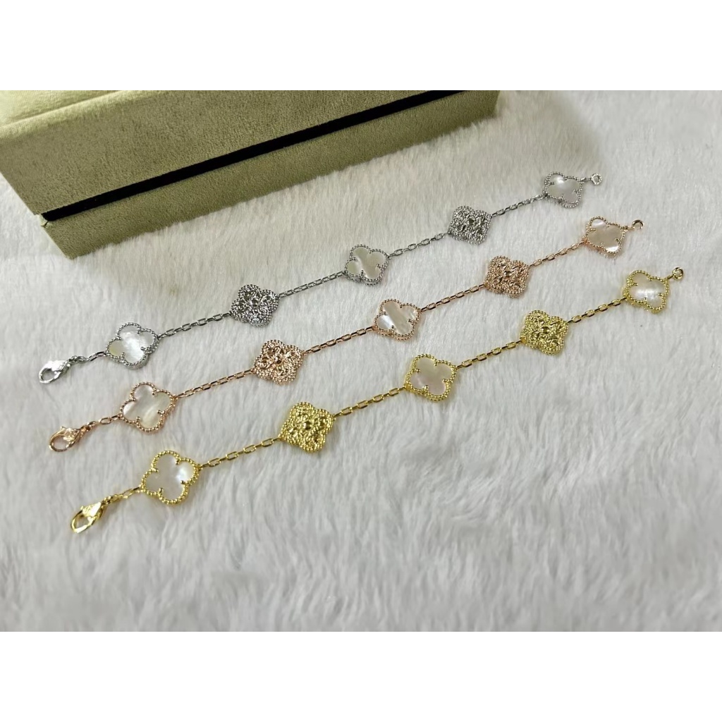 Vòng Tay vca van cleef & arpels Năm Vỏ Sò Trắng