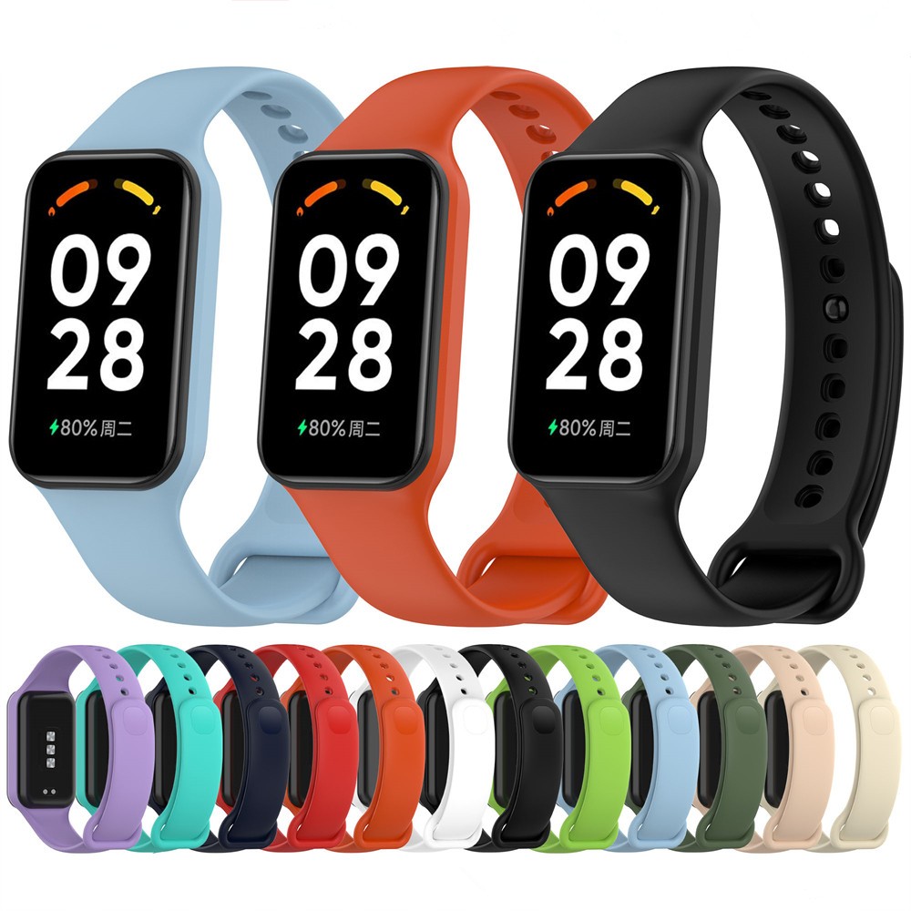 Dây Đeo Thay Thế Chất Liệu Silicon Màu Trơn Cho xiaomi smart band 8 active