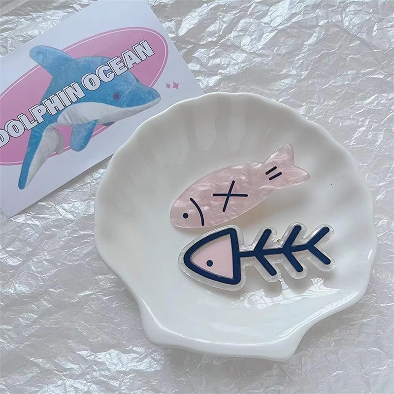 Miu🔮Kẹp Tóc Hình Xương Cá Nhỏ Dễ Thương Sáng Tạo Phong Cách niche Ngọt Ngào 2023