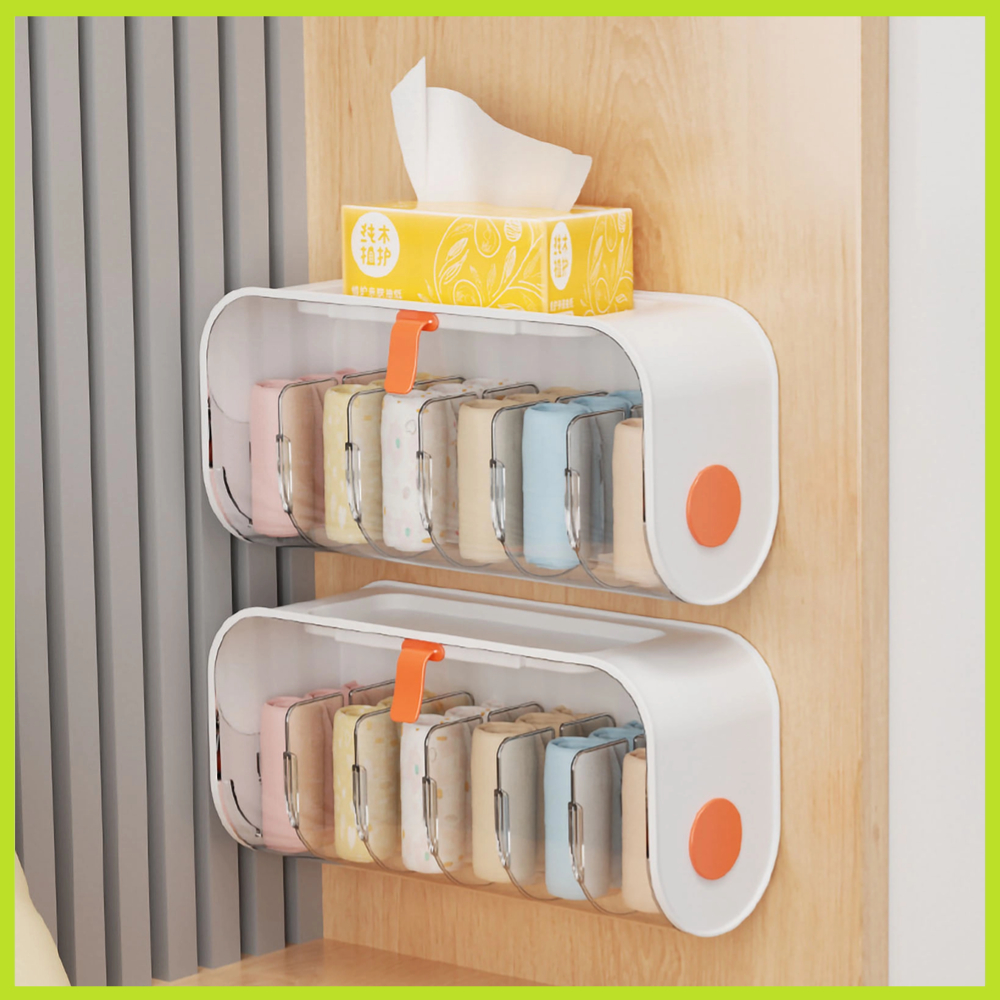 The Snuggery Đồ Lót Treo Tường Hộp Bảo Quản Đấm Giá Trong Suốt Tủ Quần Áo Người Tổ Chức
