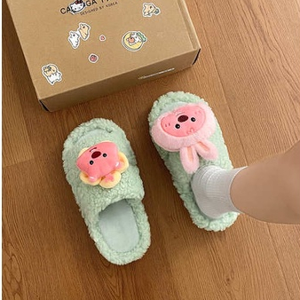 Dép Bông Đi Trong Nhà Bằng cotton Kiểu Dáng Dễ Thương Thoải Mái Cho Nữ