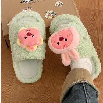 Dép Bông Đi Trong Nhà Bằng cotton Kiểu Dáng Dễ Thương Thoải Mái Cho Nữ