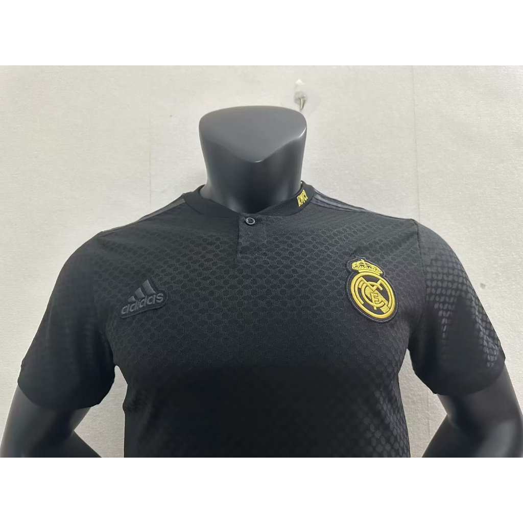 23-24 Real- Mad-rid  Áo bóng đá màu đen Quần áo tập luyện S-2XL * Chất lượng cao * T-shirt