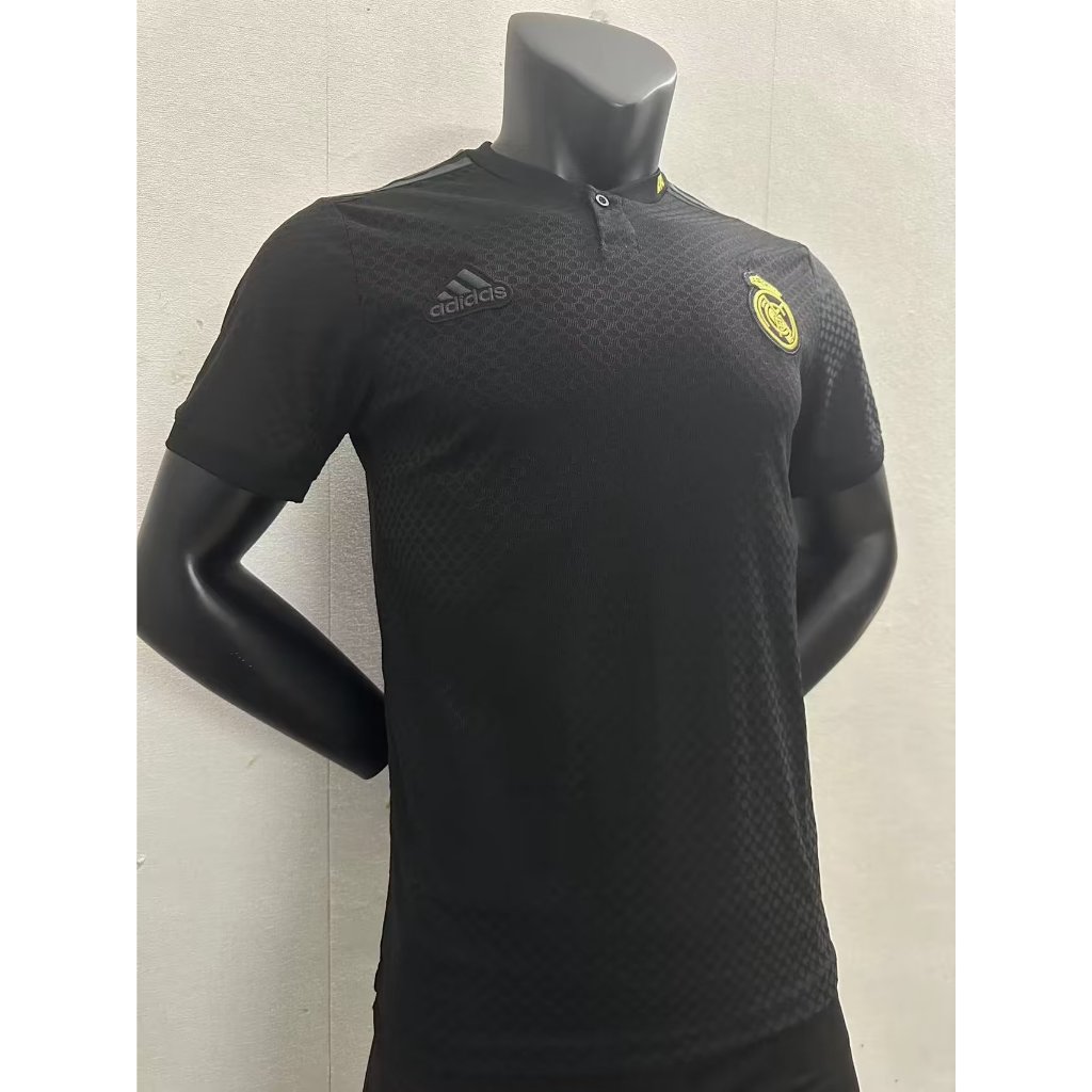 23-24 Real- Mad-rid  Áo bóng đá màu đen Quần áo tập luyện S-2XL * Chất lượng cao * T-shirt