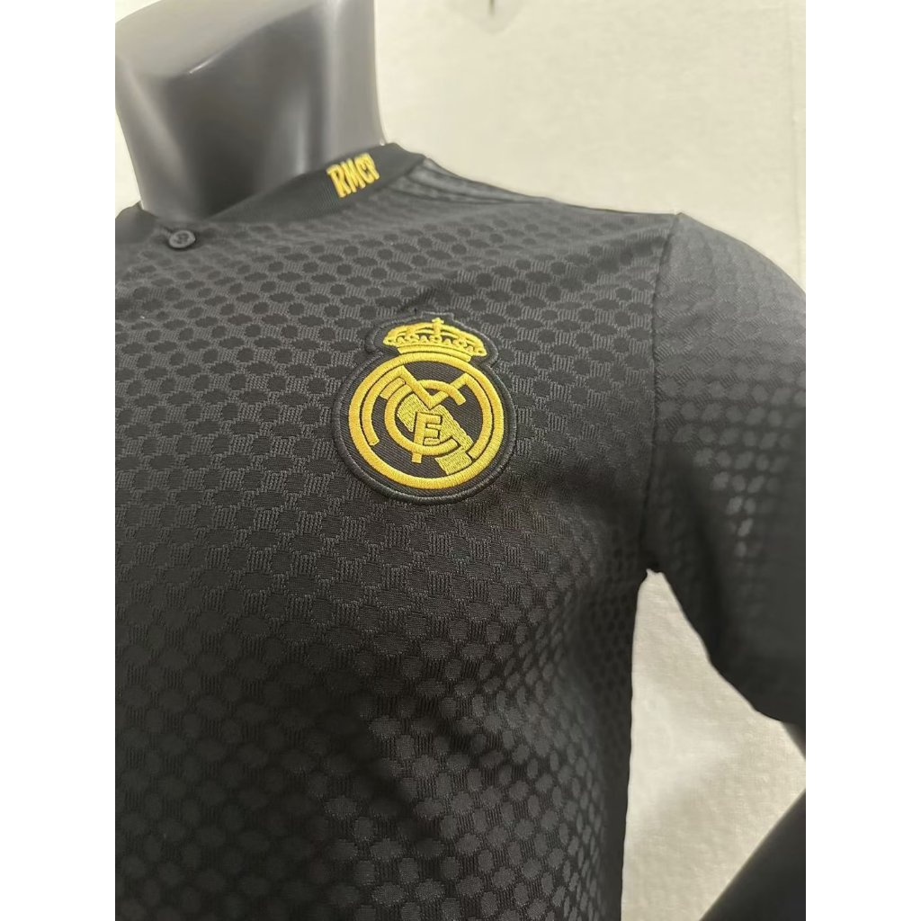 23-24 Real- Mad-rid  Áo bóng đá màu đen Quần áo tập luyện S-2XL * Chất lượng cao * T-shirt