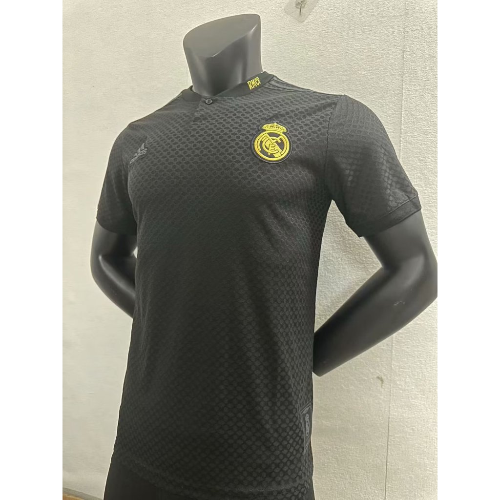 23-24 Real- Mad-rid  Áo bóng đá màu đen Quần áo tập luyện S-2XL * Chất lượng cao * T-shirt