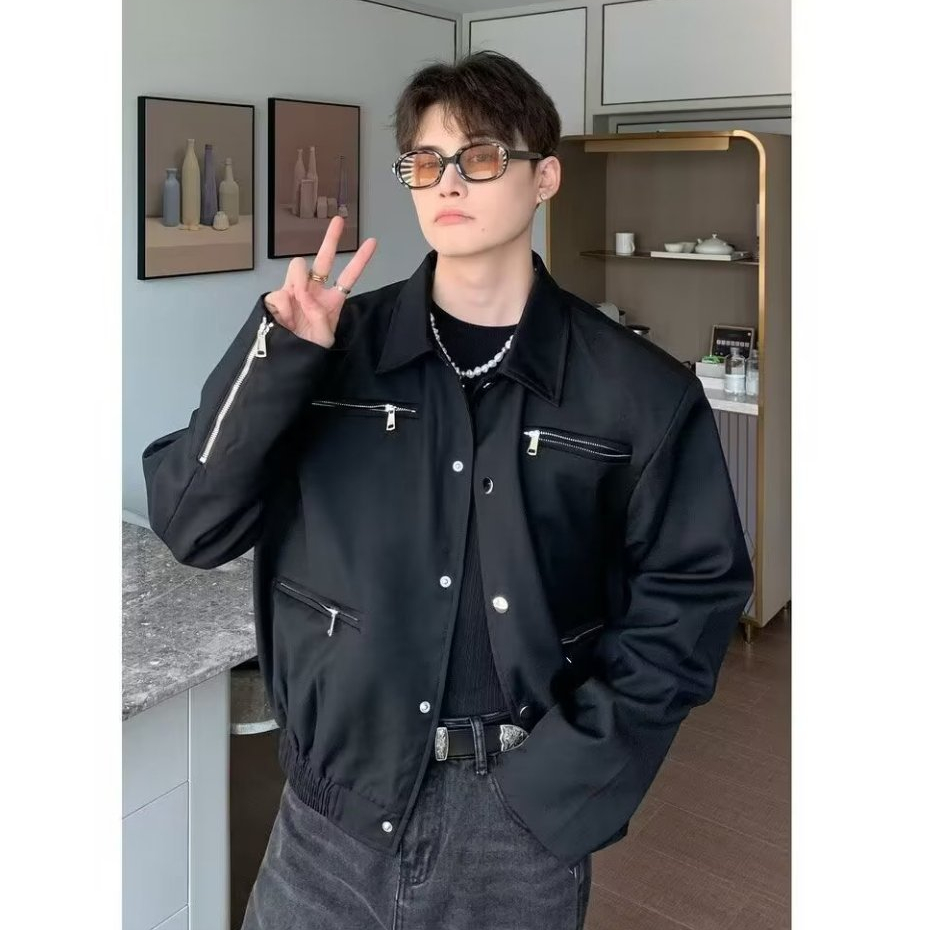 Áo Khoác Da Nam Cao Cấp Phong Cách Hàn Quốc Thời Trang Thu Xuân Dành Cho Nam Simple Fashion Áo Khoác Nam Đẹp Bomber Jackets Áo Dài Tay Nam