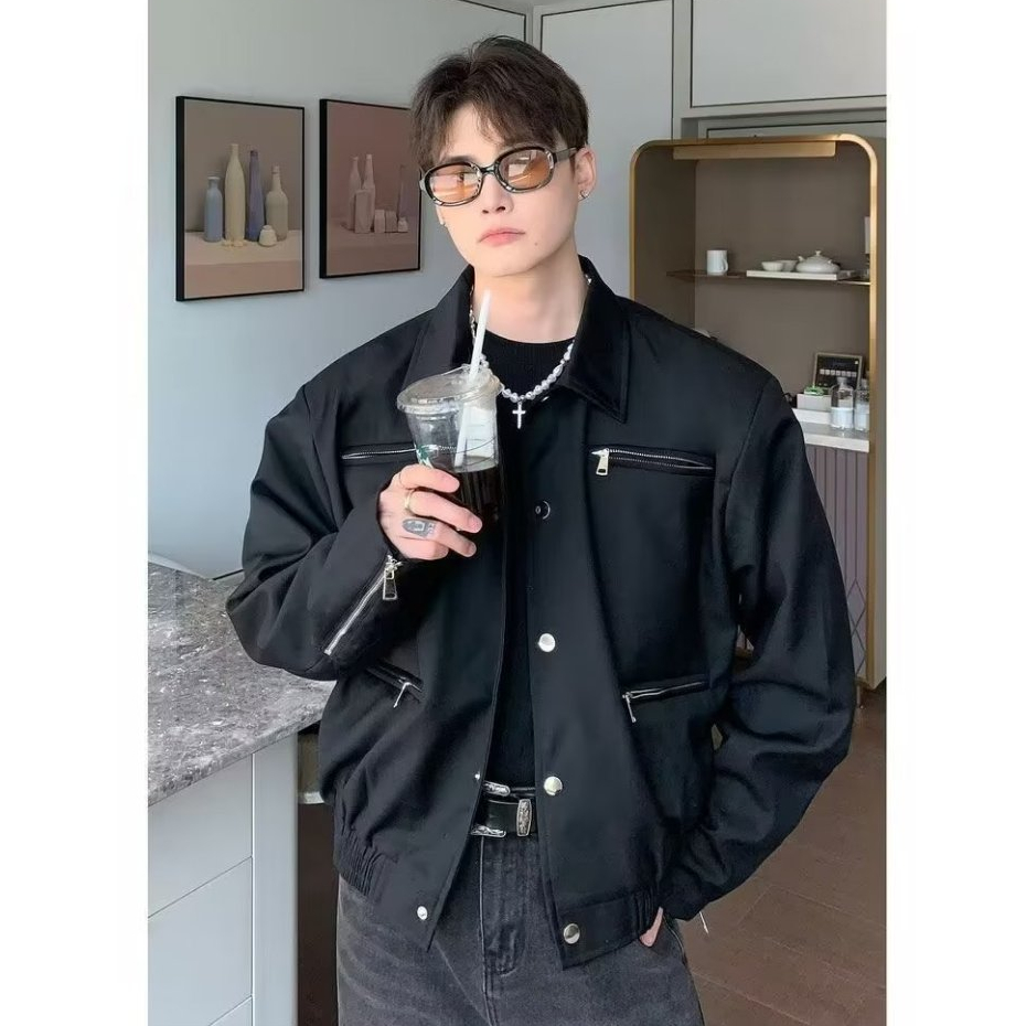 Áo Khoác Da Nam Cao Cấp Phong Cách Hàn Quốc Thời Trang Thu Xuân Dành Cho Nam Simple Fashion Áo Khoác Nam Đẹp Bomber Jackets Áo Dài Tay Nam