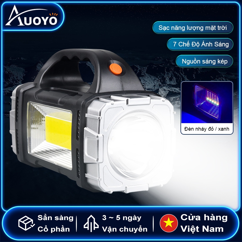 Auoyo Đèn Pin mini Hai Đầu Sử Dụng Năng Lượng Mặt Trời Chống Thấm Nước
