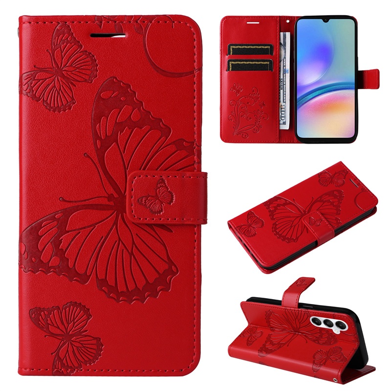 Vỏ Bao Da Điện Thoại Kiểu Ví Gập Có Giá Đỡ In Họa Tiết Bướm Cho samsung galaxy s23 fe a25 a15 m54 5g a05s a05 Ốp