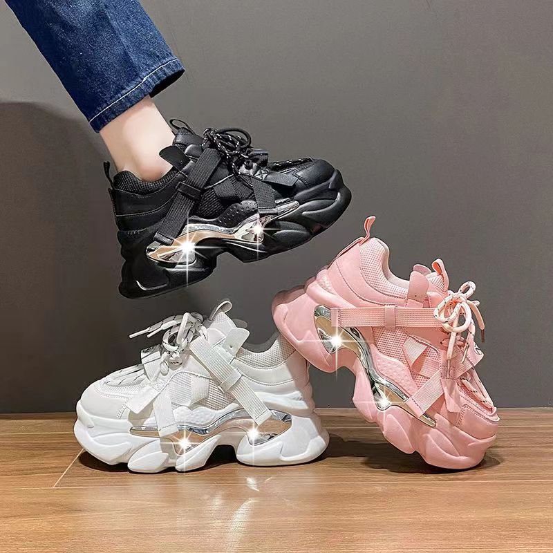 Giày Sneaker Đế Dày Phối Lưới Thoáng Khí Phong Cách Mới 2023 Cho Nữ