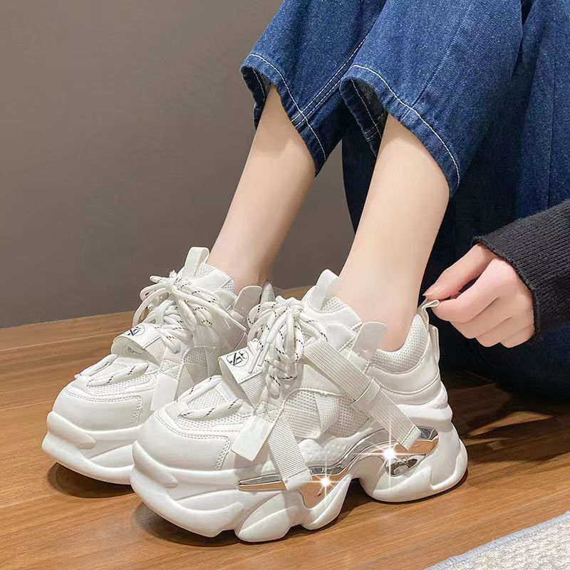 Giày Sneaker Đế Dày Phối Lưới Thoáng Khí Phong Cách Mới 2023 Cho Nữ